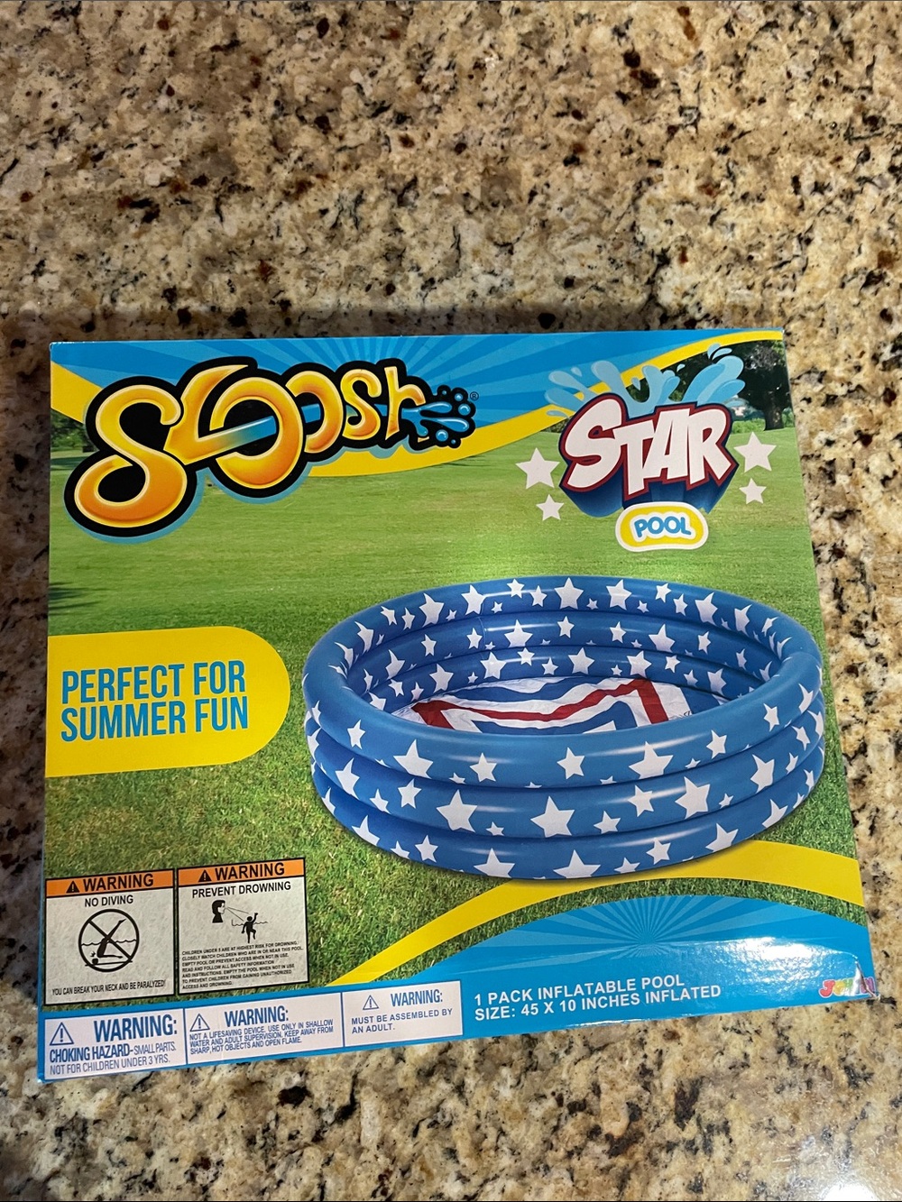 Stoosh Blue and White Star Kids Inflatable Pool